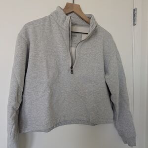 Girlfriend Collective Light Gray Zip-Up Jacket